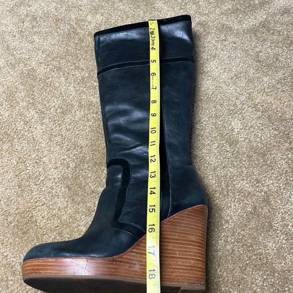 Black leather knee high boots. - Picture 7 of 7